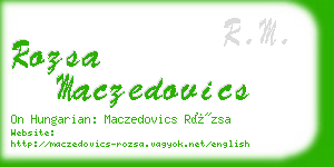 rozsa maczedovics business card